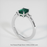 1.58 Ct. Bluish Green Sapphire Ring, 18K White Gold 2