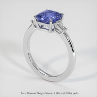 2.75 Ct. Blue Sapphire Ring, 18K White Gold 2