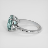 5.60 Ct. Greenish Blue Sapphire Ring, 18K White Gold 4