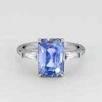 4.73 Ct. Blue Sapphire Ring, 18K White Gold 1