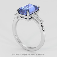 4.73 Ct. Blue Sapphire Ring, 18K White Gold 2