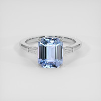 3.99 Ct. Violet Sapphire Ring, 18K White Gold 1