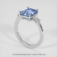 3.99 Ct. Violet Sapphire Ring, 18K White Gold 2