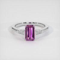 2.06 Ct. Purple Sapphire Ring, 18K White Gold 1