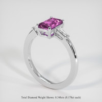 2.06 Ct. Purple Sapphire Ring, 18K White Gold 2