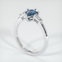 0.71 Ct. Sapphire Ring, 18K White Gold 2