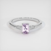0.69 Ct. Purplish Pink Sapphire Ring, 18K White Gold 1