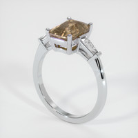 2.51 Ct. Brown Sapphire Ring, 18K White Gold 2
