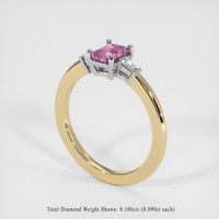 1.04 Ct. Pink Sapphire Ring, 18K White & Yellow 2