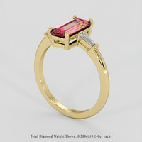 1.58 Ct. Bi Color Tourmaline Ring, 10K Yellow Gold 2