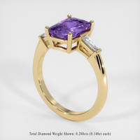 2.67 Ct. Purple Spinel Ring, 10K Yellow Gold 2