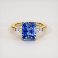 3.26 Ct. Blue Sapphire Ring, 10K Yellow Gold 1