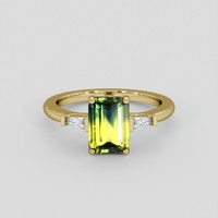 2.02 Ct. Bi Color / Parti Sapphire Ring, 10K Yellow Gold 1