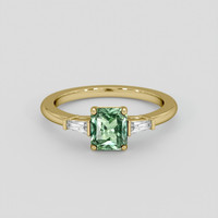 1.14 Ct. Green Sapphire Ring, 10K Yellow Gold 1