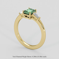1.14 Ct. Green Sapphire Ring, 10K Yellow Gold 2