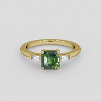 1.66 Ct. Green Sapphire Ring, 10K Yellow Gold 1