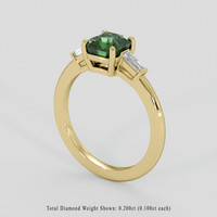 1.66 Ct. Green Sapphire Ring, 10K Yellow Gold 2