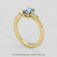 1.01 Ct. Blue Sapphire Ring, 10K Yellow Gold 2