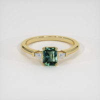1.14 Ct. Bluish Green Sapphire Ring, 10K Yellow Gold 1
