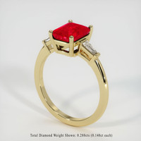 1.91 Ct. Ruby Ring, 14K Yellow Gold 2