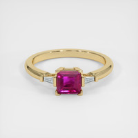 0.72 Ct. Ruby Ring, 14K Yellow Gold 1