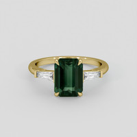 3.41 Ct. Bluish Green Sapphire Ring, 14K Yellow Gold 1