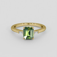 1.41 Ct. Green Sapphire Ring, 14K Yellow Gold 1