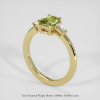 1.21 Ct. Yellowish Green Sapphire Ring, 14K Yellow Gold 2