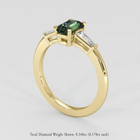 1.14 Ct. Yellowish Green Sapphire Ring, 14K Yellow Gold 2