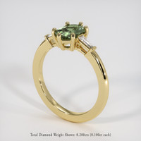 1.20 Ct. Green Sapphire Ring, 14K Yellow Gold 2