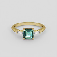 1.10 Ct. Bluish Green Sapphire Ring, 14K Yellow Gold 1