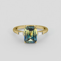 3.55 Ct. Bi Color Sapphire Ring, 14K Yellow Gold 1
