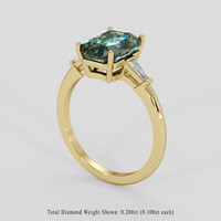 3.55 Ct. Bi Color Sapphire Ring, 14K Yellow Gold 2