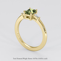 0.99 Ct. Yellowish Green Sapphire Ring, 14K Yellow Gold 2