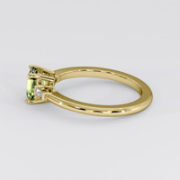 0.99 Ct. Yellowish Green Sapphire Ring, 14K Yellow Gold 4