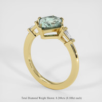 2.44 Ct. Greenish Blue Sapphire Ring, 14K Yellow Gold 2