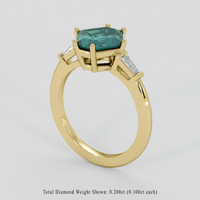 2.42 Ct. Greenish Blue Sapphire Ring, 14K Yellow Gold 2
