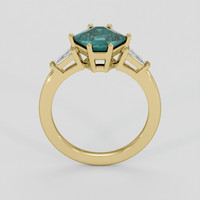 2.42 Ct. Greenish Blue Sapphire Ring, 14K Yellow Gold 3