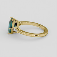 2.42 Ct. Greenish Blue Sapphire Ring, 14K Yellow Gold 4