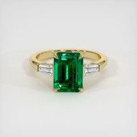 2.90 Ct. Emerald Ring, 18K Yellow Gold 1