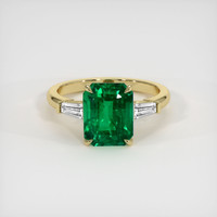 2.71 Ct. Emerald Ring, 18K Yellow Gold 1
