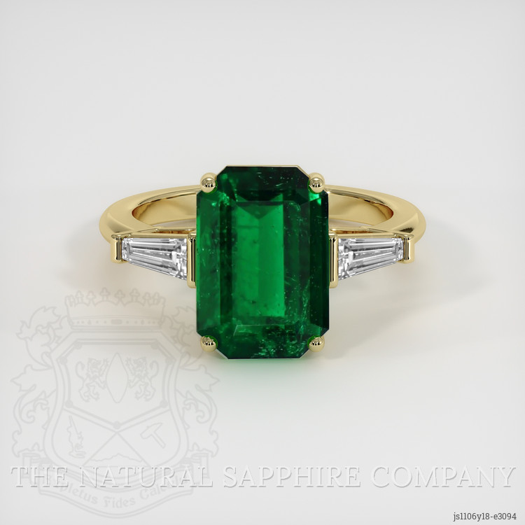 Emerald Ring 3.19 Ct. 18K Yellow Gold | The Natural Emerald Company