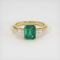 1.65 Ct. Emerald Ring, 18K Yellow Gold 1