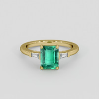 1.63 Ct. Emerald Ring, 18K Yellow Gold 1