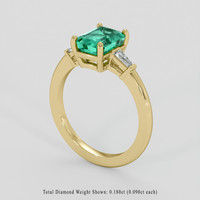1.63 Ct. Emerald Ring, 18K Yellow Gold 2