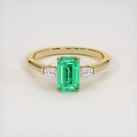1.22 Ct. Emerald Ring, 18K Yellow Gold 1
