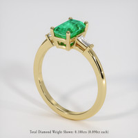 1.22 Ct. Emerald Ring, 18K Yellow Gold 2