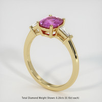 1.69 Ct. Pink Sapphire Ring, 18K Yellow Gold 2