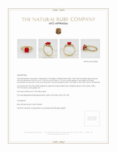 Ruby Ring 2.38 Ct., 18K Yellow Gold Appraisal