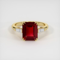 3.41 Ct. Ruby Ring, 18K Yellow Gold 1